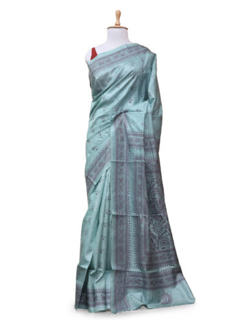 Tussar Silk Kantha Embroidered Saree
