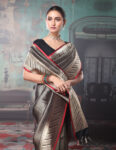BLACK GOLD  PURE DOT BROCADE SAREE