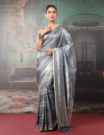 Pure Handloom Stripe Satin Saree