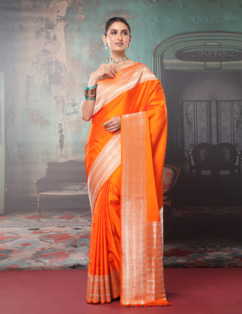 Pure Handloom Satin Saree With Border