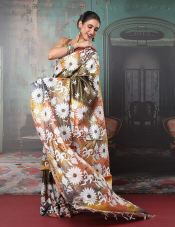 Tussar Silk Kantha Embroidered Saree (Copy)