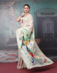 Tussar Silk Kantha Embroidered Saree