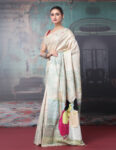Tussar Silk Kantha Embroidered Saree